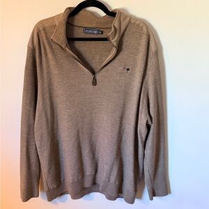 Vineyard Vines Men's Tan Quarter-Zip Sweater